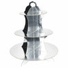 3 Tiers Silver Cardboard Cupcake Stand