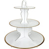3 Tiers White with Gold Trim Cardboard Cupcake Stand