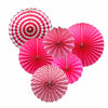 6Pk Haning Fans Decorations Value Pack-  Hot Pink