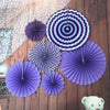 6Pk Haning Fans Decorations Value Pack- Purple