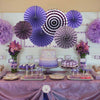 6Pk Haning Fans Decorations Value Pack- Purple