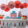 6Pk Haning Fans Decorations Value Pack - Red