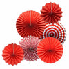 6Pk Haning Fans Decorations Value Pack - Red