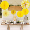 6Pk Haning Fans Decorations Value Pack - Yellow