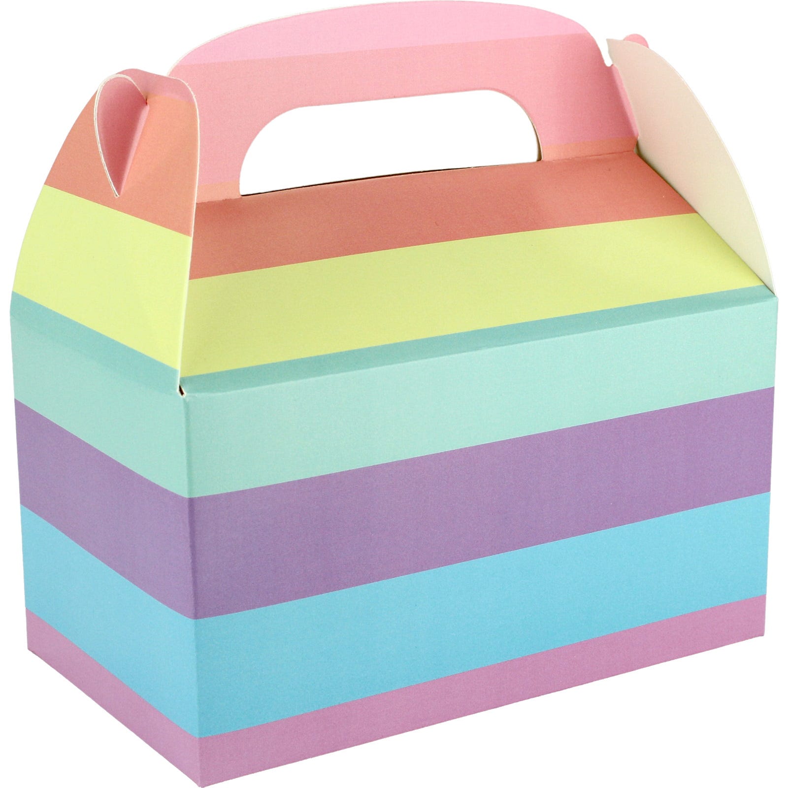 Pastel Rainbow Treat / Lolly Return Gift Boxes With Handle Top Party
