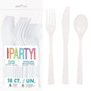 White Reusable Cutlery Spoon Fork Knife 18pk