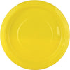 Yellow Large 23cm Reusable Round Plastic Plates 25pk