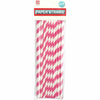 Hot Pink & White Striped Paper Straws Pack of 20