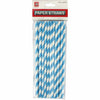 Light Blue & White Striped Paper Straws Pack of 20