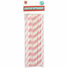 Light Pink & White Striped Paper Straws Pack of 20