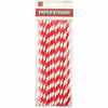 Red & White Striped Paper Straws Pack of 20