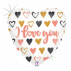 I Love You Rose Gold Hearts 45cm Foil Balloon