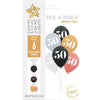 Number 50  Birthday 30cm Asstorted 6pk Latex Balloons