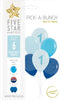 Number 1 Birthday Boy 30cm Blue/white 6pk Latex Balloons