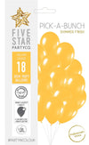 Sempertex Shimmer  Yellow 30cm Latex Balloon 18pk
