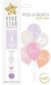Pastel Mix Love 30cm 6pk Latex Balloons