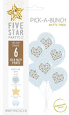 Geometric Heart 30cm White 6pk Latex Balloons