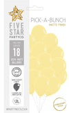 Sempertex Matte Pastel Yellow 30cm Latex Balloon 18pk