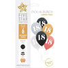 Number 18 Birthday 30cm Asst 6pk Latex Balloons