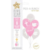 Cross Faith Baptism/Christening 30cm Pink/Clear 6pk Latex Balloons