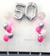 5 Silver Number Foil Balloons 86cm (34")