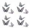 Black 12pcs 3D Butterfly  Wall Decoration Cake Topper Balloon Sticker Kit