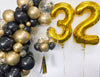 3 Gold Number Foil Balloons 86cm (34")