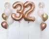 3 Rose Gold Number Foil Balloons 86cm (34")