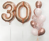 3 Rose Gold Number Foil Balloons 86cm (34")