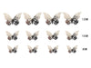 Metallic Silver 12pcs 3D Butterfly  Wall Decoration Cake Topper Balloon Sticker Kit