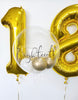8 Gold Number Foil Balloons 86cm (34")