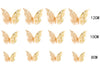 Metallic Rose Gold 12pcs 3D Butterfly  Wall Decoration Cake Topper Balloon Sticker Kit