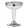 12pk Cocktail Silver Trim Plastic Glasses