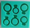 6pk Wedding Ring Silicone Fondant Mould