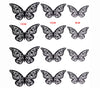 Black 12pcs 3D Butterfly  Wall Decoration Cake Topper Balloon Sticker Kit