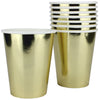 Metallic Gold 270ml /9oz Paper Cups 8Pk