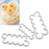 3PCS 3D Rose Petal Flower Cutter Fondant Cake Mould