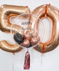 6 Rose Gold Number Foil Balloons 86cm (34")