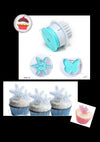 Snowflake Butterfly Plunger Fondant Cutter 2pk