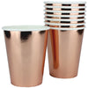 Metallic Rose Gold 270ml / 9oz Paper Cups 8Pk