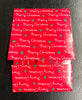 RED CHRISTMAS Clear Window 4 Cups CupCake Box With insert
