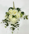 55cm Artificial Rose Flowers Bouquet - White