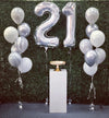 2 Silver Number Foil Balloons 86cm (34")