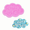 Happy Birthday Letters Cloud & Stars Silicone Fondant Mould