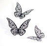 Black 12pcs 3D Butterfly  Wall Decoration Cake Topper Balloon Sticker Kit