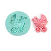 BABY PRAM WITH TEDDY BEAR Silicone Cake Mould
