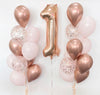 4 Rose Gold Number Foil Balloons 86cm (34")
