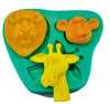 Jungle Animals Giraffe Monkey Lion Head Silicone Fondant Mould