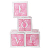 LOVE Clear Balloon Block Box WITH Letters 4 Boxes Wedding Anniversary Decoration