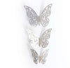 Metallic Silver 12pcs 3D Butterfly  Wall Decoration Cake Topper Balloon Sticker Kit